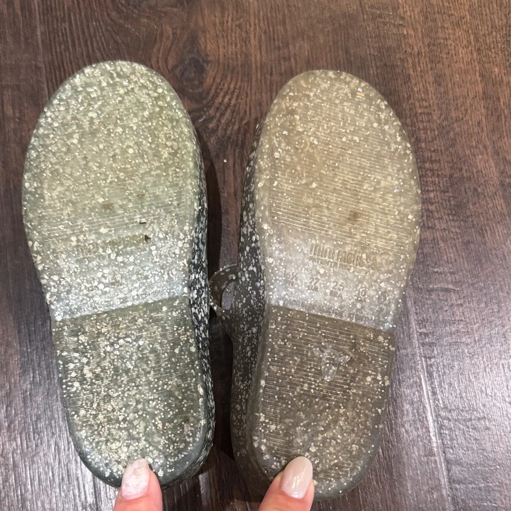 Mini Melissa Elsa Glitter Mary Jane Shoes - Silver